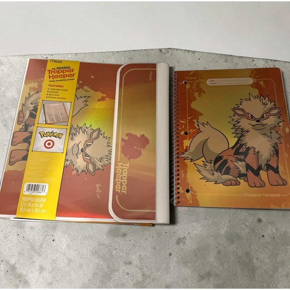 Pokemon X Target Arcanine Trapper Keeper Binder + Notebook 30th Anniversary
